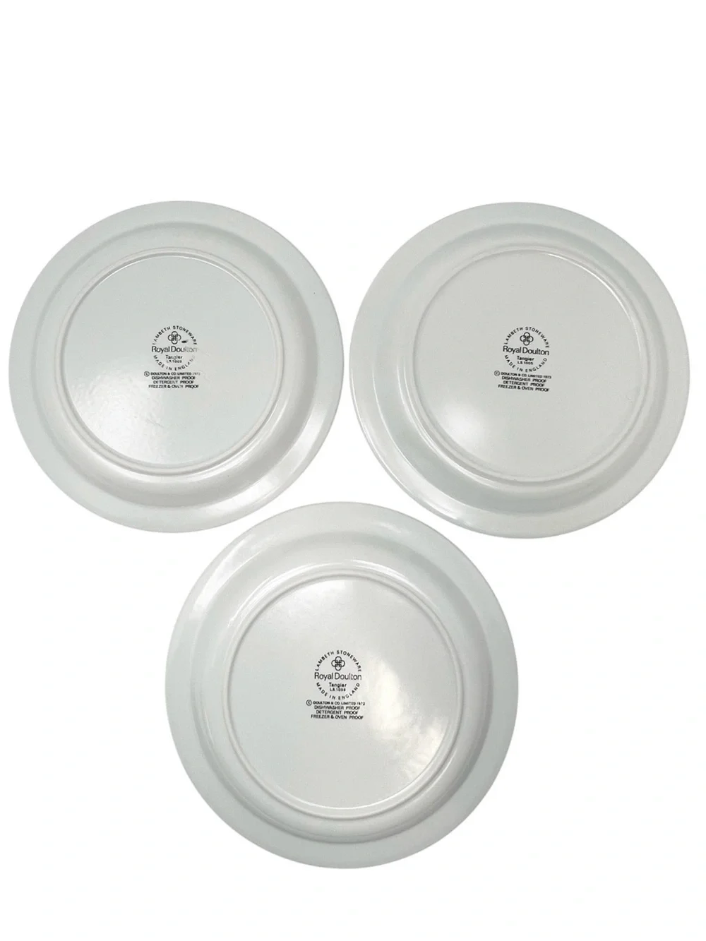Vintage Royal Doulton Tangier Set of 3 Salad Plates Lambeth Stoneware 1973 Vtg